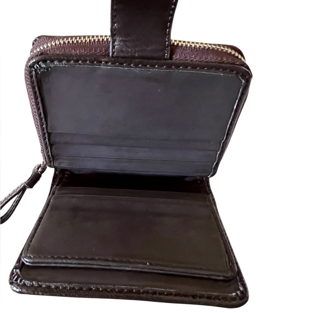 Coach Brown Tan Signature Zip Wallet - Picture 6 of 11